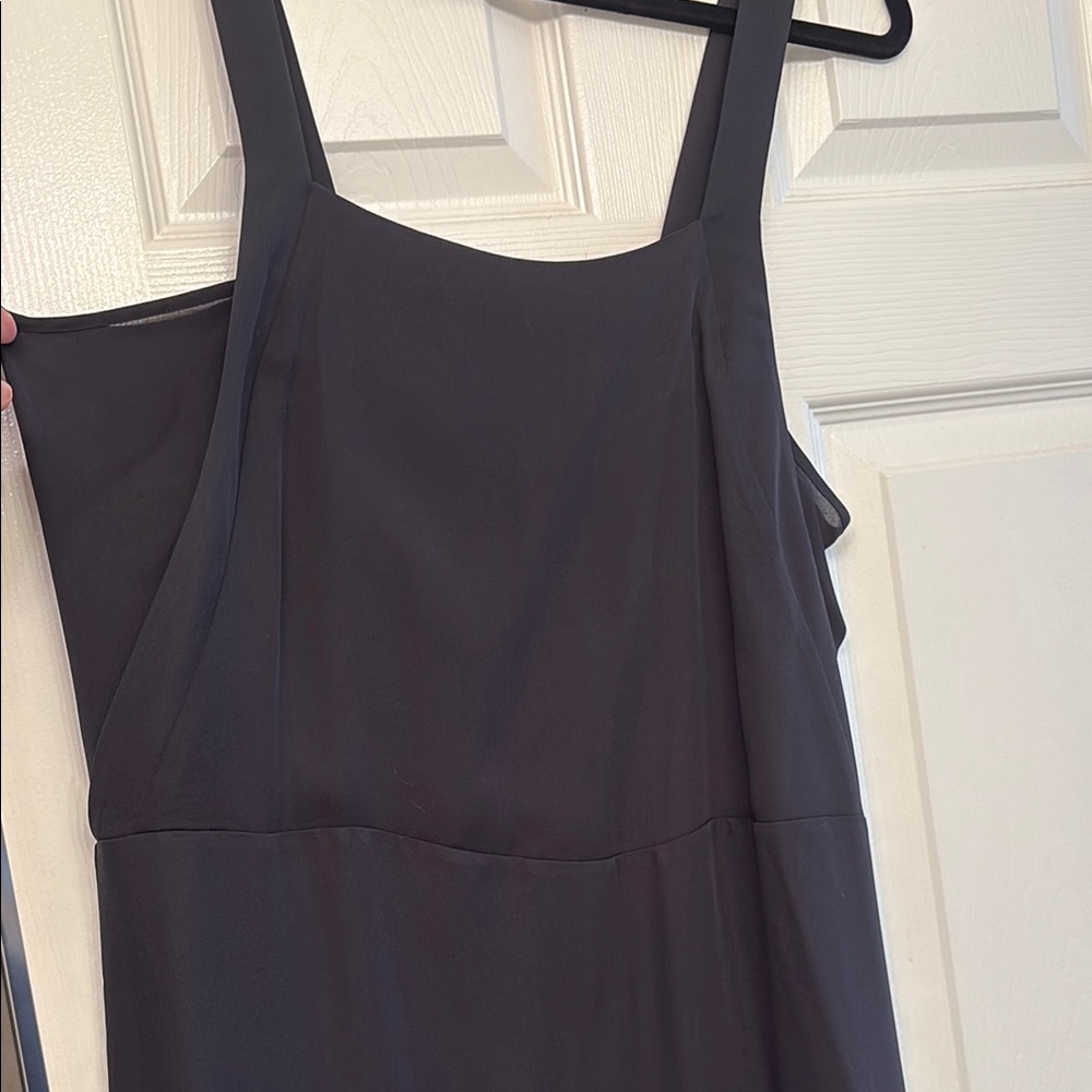 Silk Apron Elegant Black Sleeveless Dress